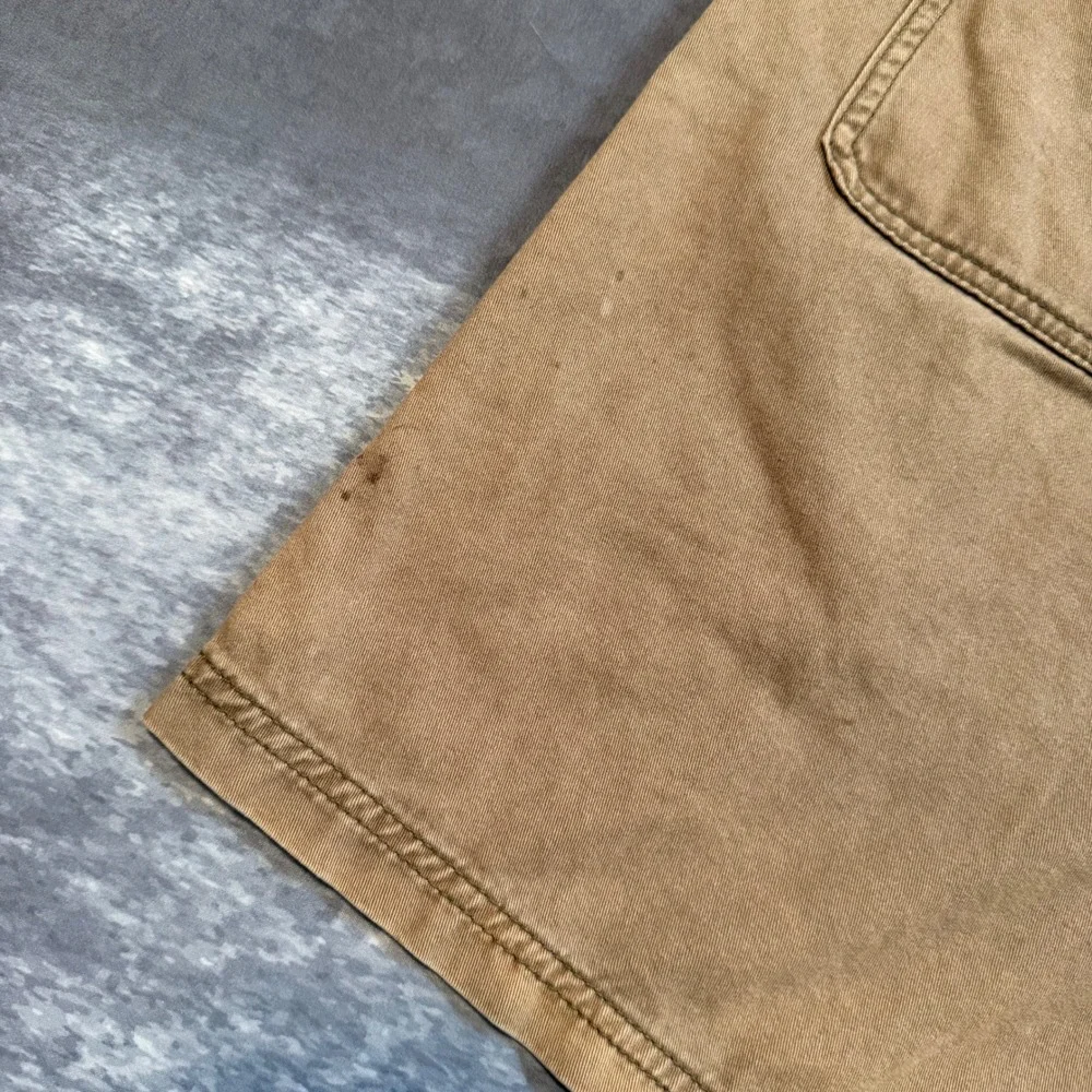 VTG Croft & Barrow Mens Brown Cotton Cargo Shorts 36 Elastic Waist Faded